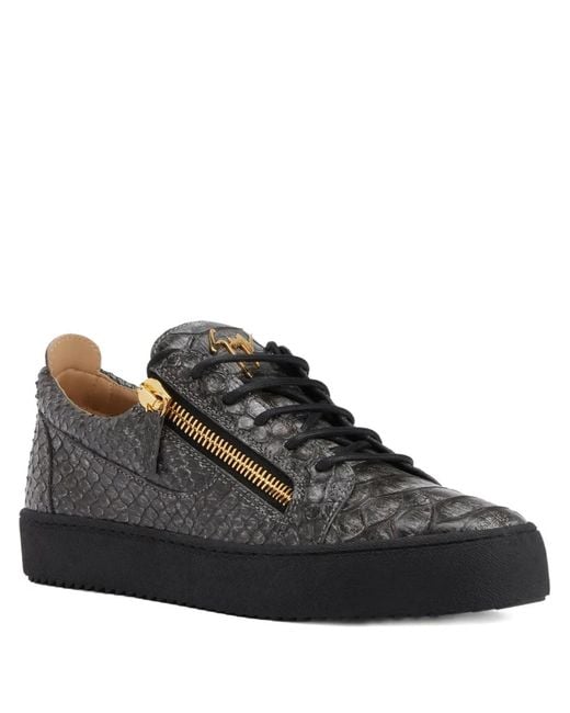 Giuseppe Zanotti Black Frankie Zip Low-Top Sneakers for men