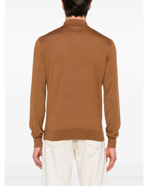 Zegna Brown Foliage Cashseta Polo Shirt for men