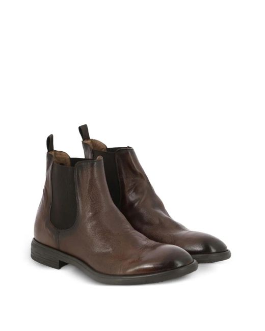 STURLINI FIRENZE Brown Elastic-Panel Leather Chelsea Boots for men