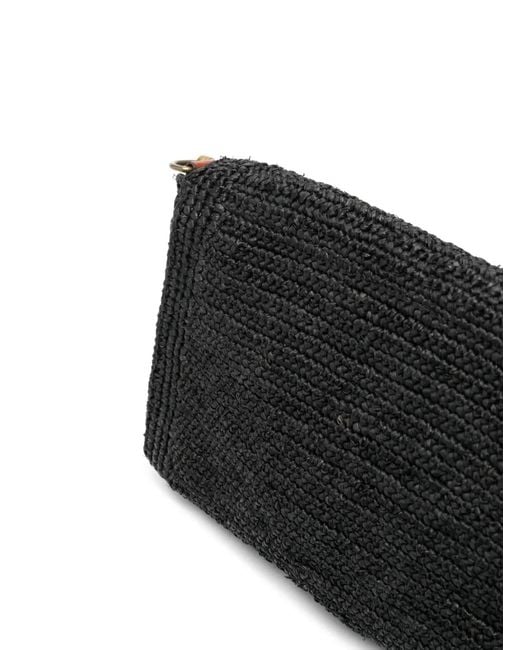 IBELIV Black Asa Raffia Shoulder Bag