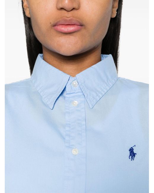 Polo Ralph Lauren Blue Polo-pony-embroidery Cotton Shirt