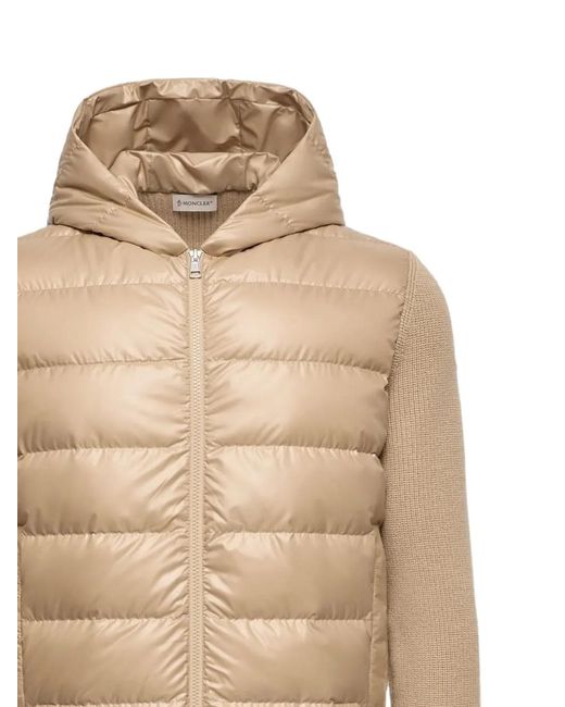 Moncler Natural Quilted-Panel Puffer Jacket for men
