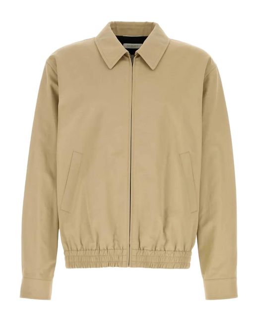 Saint Laurent Natural Gabardine Zip-Up Jacket for men