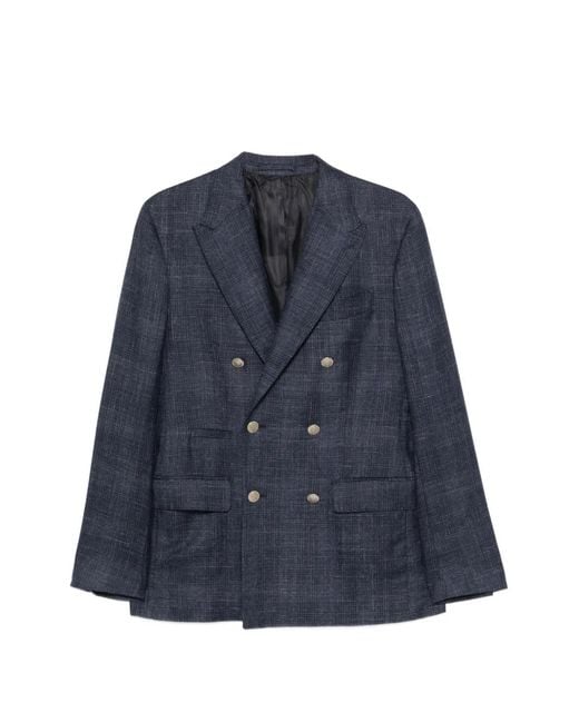 Eleventy Blue Double-Breasted Jacket for men