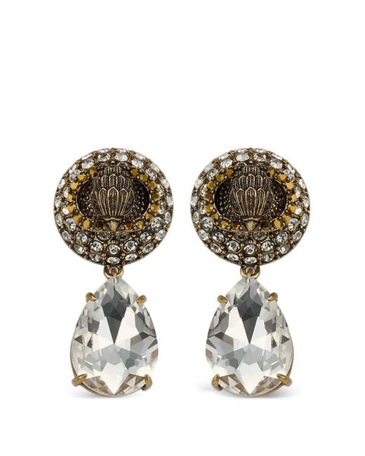Kurt Geiger Metallic Crystal-Embellished Eagle Head Earrings