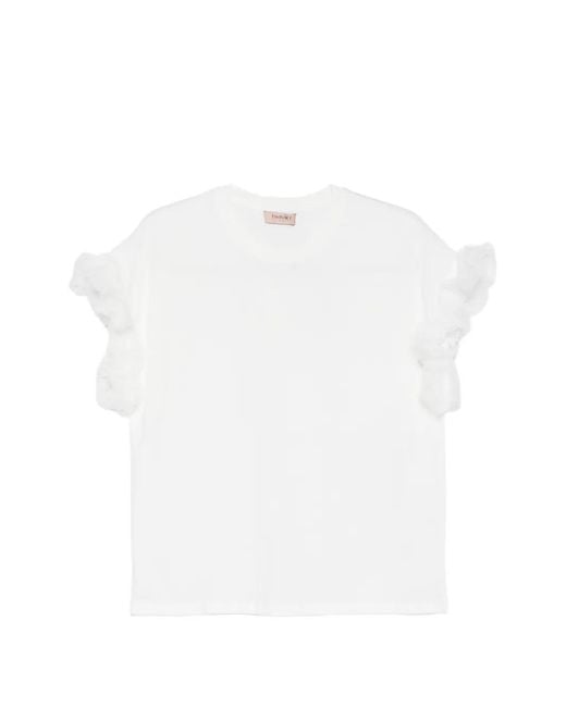 Twinset White Ruffled T-Shirt