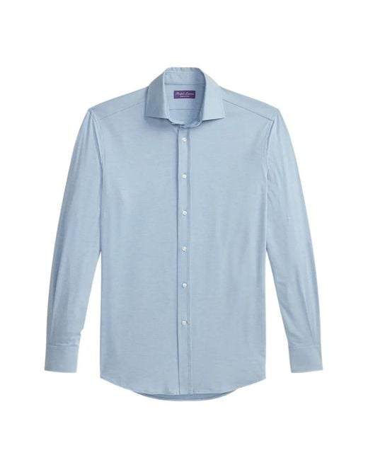 Ralph Lauren Blue Knit Piqué Shirt for men