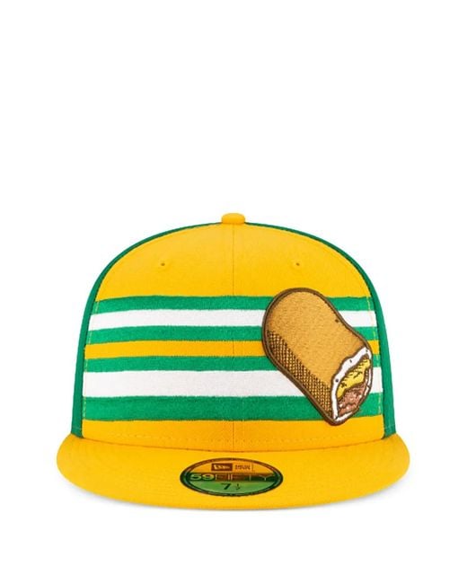 KTZ Yellow 59Fifty Omaha Storm Chasers Theme Night 'Runzas' Fitted Cap for men