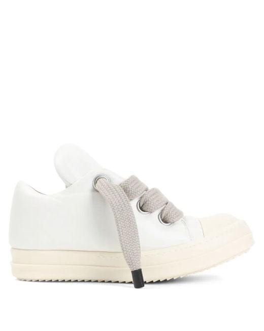 Rick Owens White Leather Sneakers