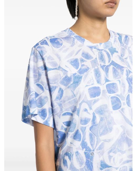 Stella McCartney Blue Sunglasses-Print T-Shirt
