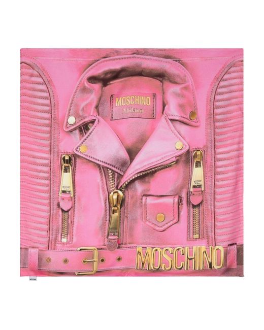 Moschino グラフィック シルクスカーフ Pink