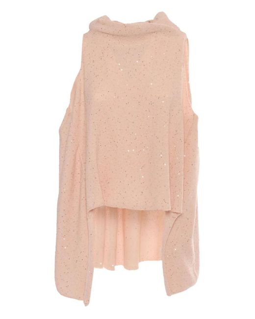 Lorena Antoniazzi スパンコール ニットベスト Pink