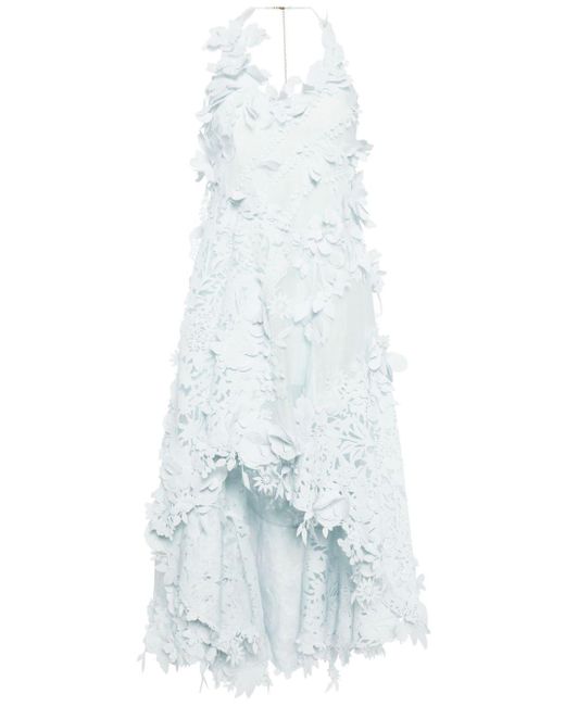 Zimmermann White Natura Floral-appliqué Dress