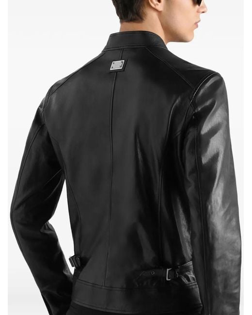 Dolce & Gabbana Black Nappa Leather Jacket for men