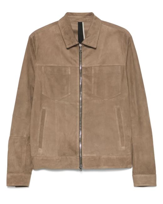 メンズ Low Brand スエード シャツジャケット Brown