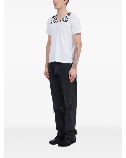 メンズ MM6 by Maison Martin Margiela プリント Tシャツ White