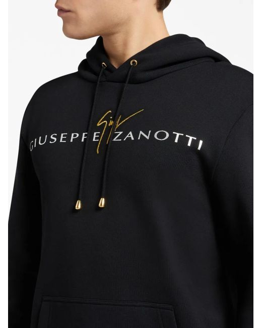 Felpa Con Cappuccio di Giuseppe Zanotti in Black da Uomo