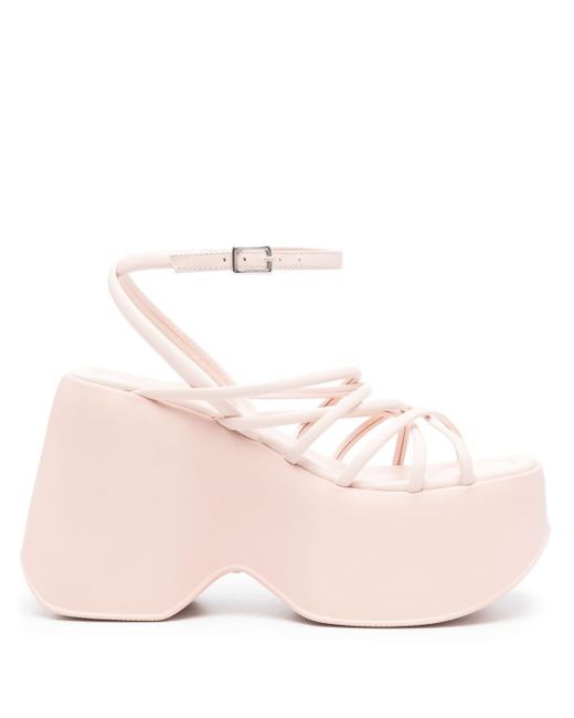 Vic Matié Pink Crossover-strap Leather Sandals