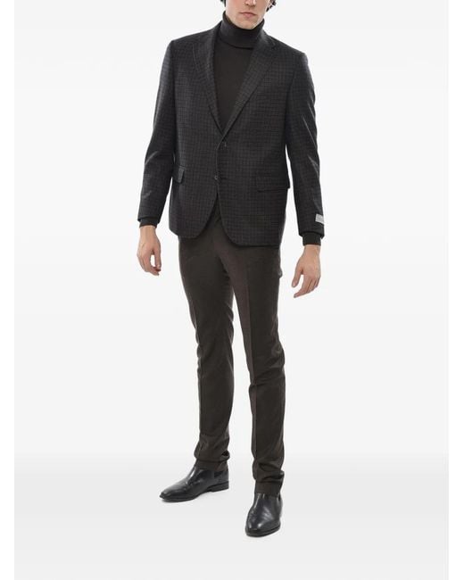 Corneliani Black Checked Blazer for men