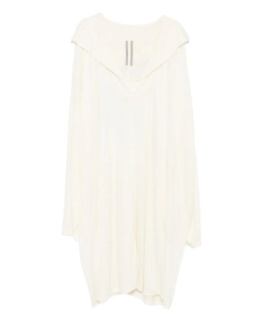 Rick Owens White Draped Long T-Shirt for men