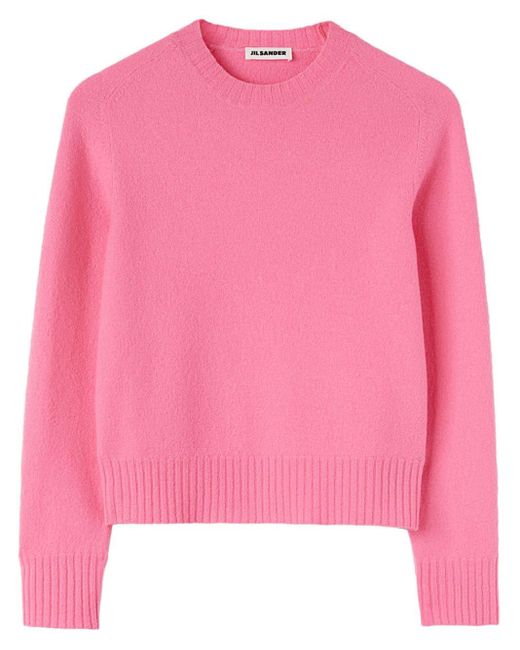 Jil Sander Pink Raglan-sleeve Wool Sweater - Women's - Wool