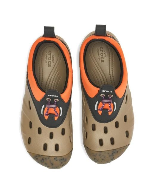 CROCSTM Brown Perforated Drawstring Sneakers