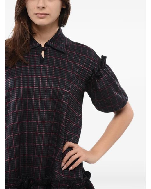 Viktor & Rolf Black Checked Ruffled Dress