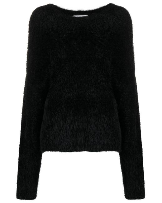 MARINE SERRE Black Intarsien-Pullover mit Sichelmond