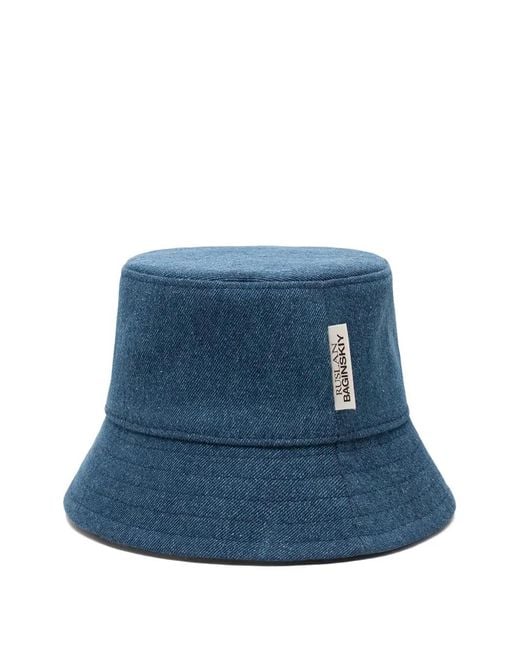 Ruslan Baginskiy Blue Logo-Patch Bucket Hat