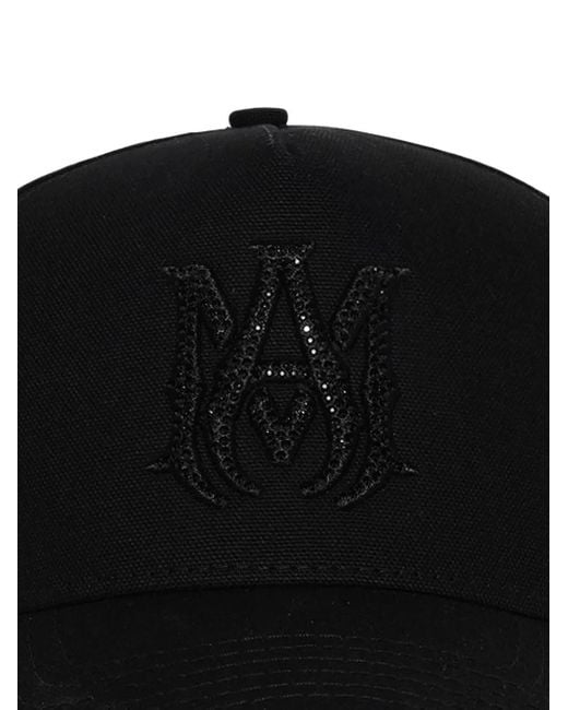 Amiri Ma Crystal Baseballkappe Aus Canvas in Black für Herren