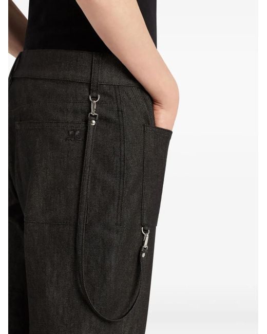 Courreges Black Two-Pocket Bootcut Jeans for men