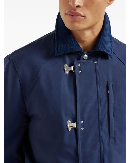 Brunello Cucinelli Blue Cotton Nylon Jacket for men