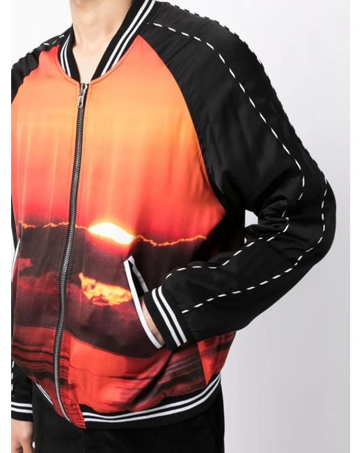 BLUE SKY INN Pink Graphic-Print Bomber Jacket for men