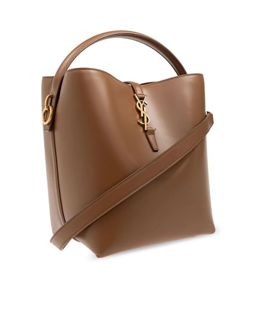 Saint Laurent Brown Le 37 Leather Tote Bag