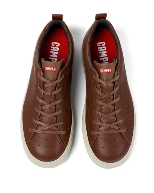 Camper Brown Runner Four Round-Toe Leather Sneakers for men