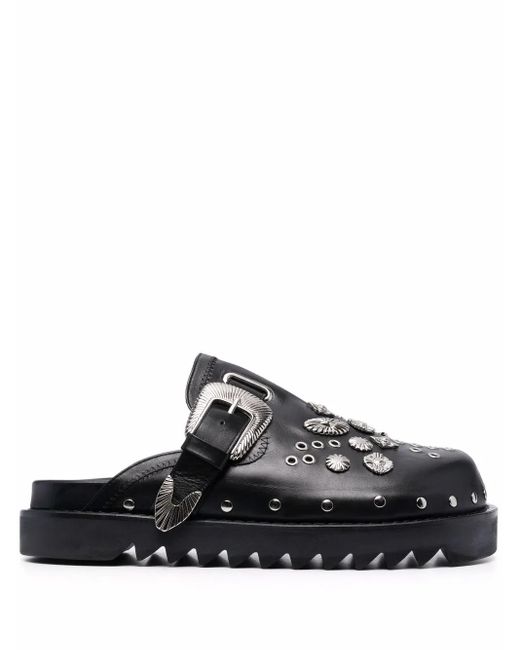 Toga Virilis Black Embellished Clogs for men