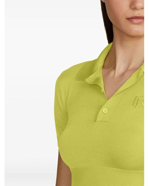 Ralph Lauren Yellow Polo Crop À Manches Courtes