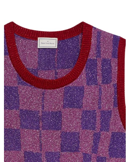 Gilet A Quadri di Pierre Louis Mascia in Purple