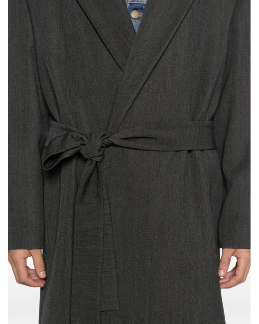 Fear Of God Black Detachable-Belt Coat for men