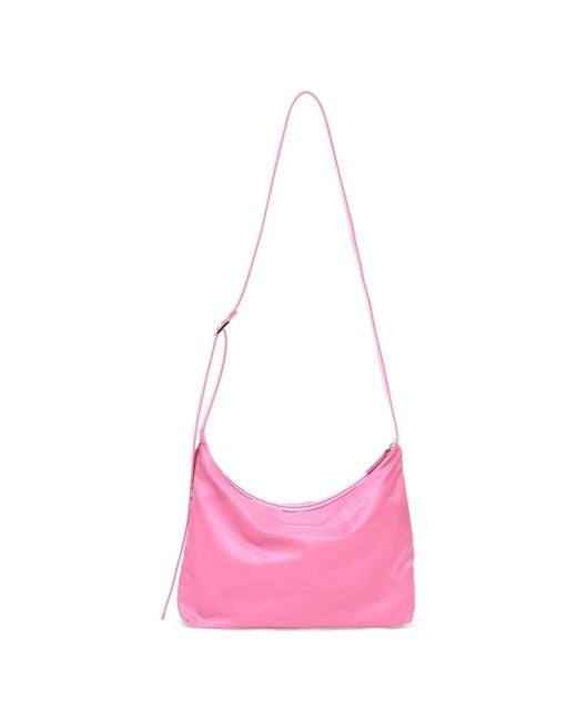 MM6 by Maison Margiela Pink Logo Patch Messenger Bag