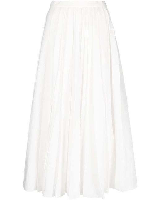 Ralph Lauren Collection Arnav Linen Midi Skirt in White | Lyst
