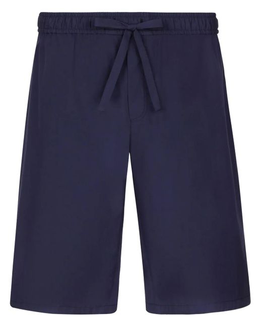 Dolce & Gabbana Blue Cotton jogging Shorts With Logo Tag for men