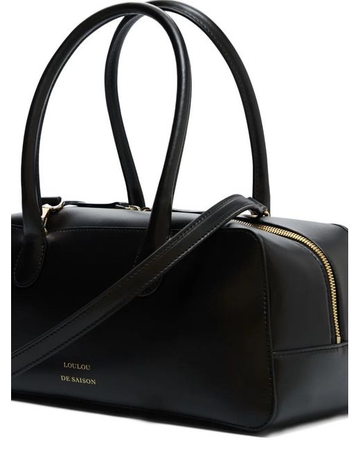 Loulou de Saison Black Seth Top-Zip Shoulder Bag
