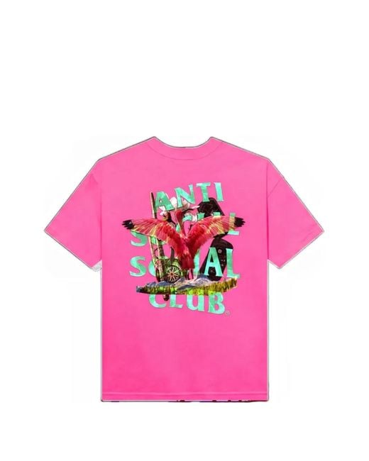 ANTI SOCIAL SOCIAL CLUB Pink Graphic-Print T-Shirt for men