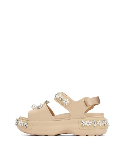CROCSTM Natural X Simone Rocha Soho Faux-Pearl Floral-Embellished Sandals