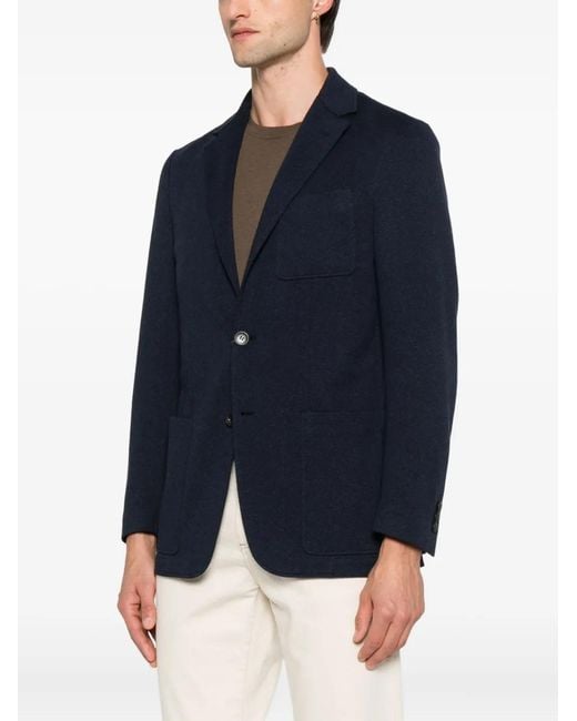Canali Blue Patch-Pocket Two-Button Blazer for men