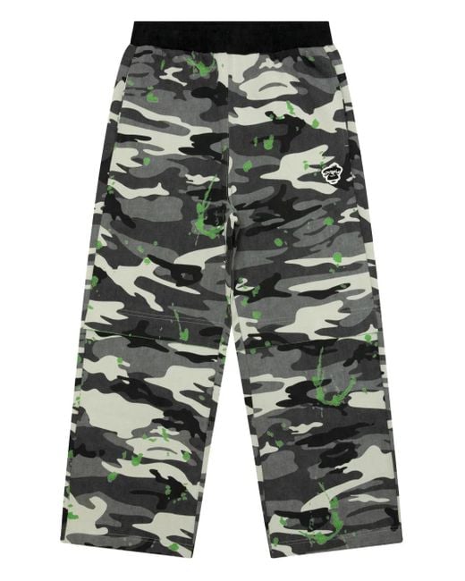 Aape By A Bathing Ape Green Camouflage-Pattern Trousers for men