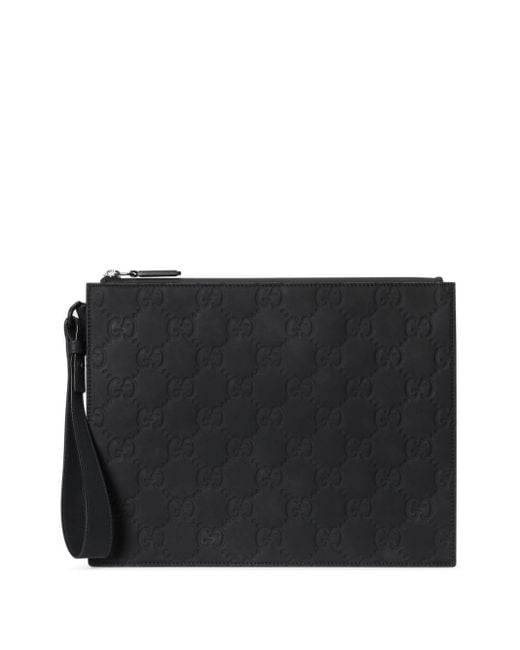 Pochette à logo GG monogrammé Gucci pour homme en coloris Black