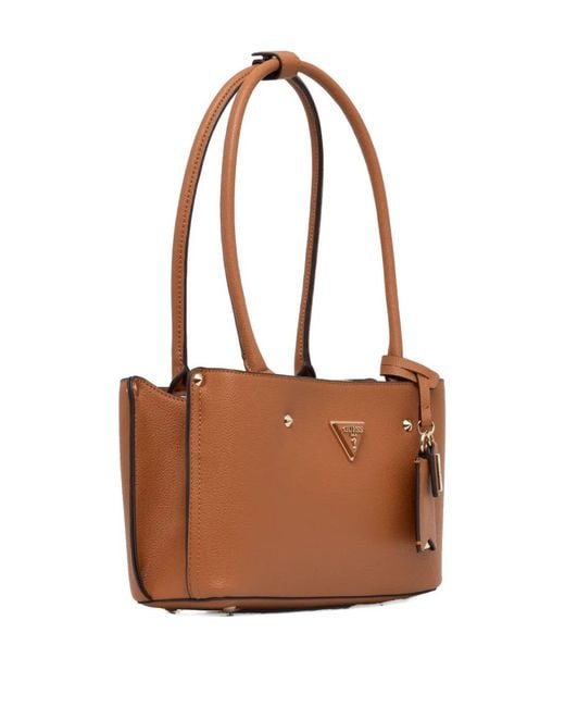 Guess Brown Sac Porté Épaule À Patch Logo