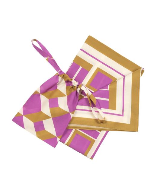 Pareo Vibration con estampado geométrico Eres de color Pink